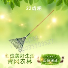 QFNL 22齒耙園藝耙子鋼絲耙農用摟草不銹鋼農具草坪掃樹(shù)葉落葉家用工具